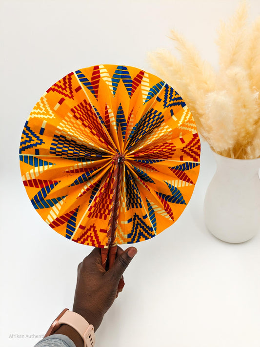 Demi Kente African Folding Hand Fans