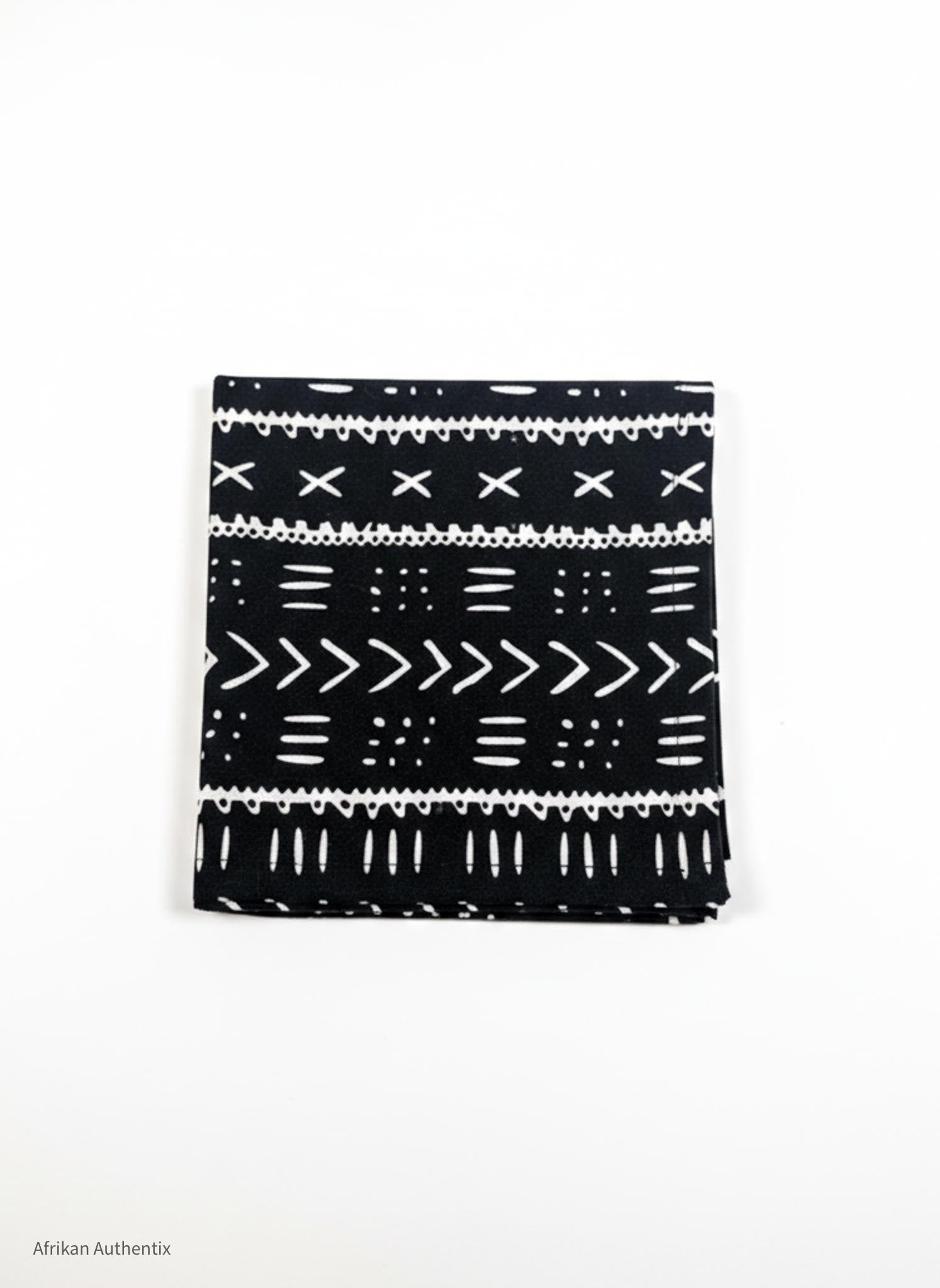 black and white african print cloth napkin