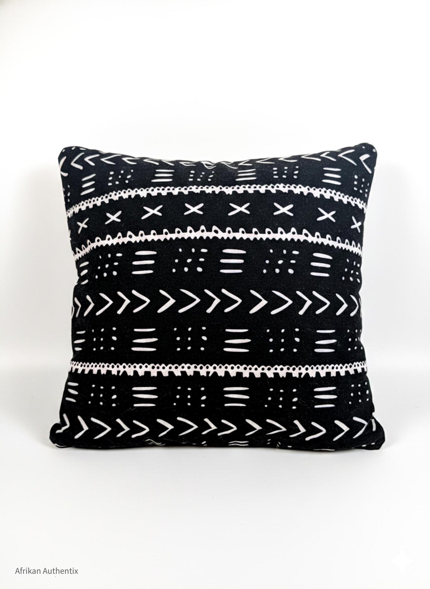 Handmade black mudcloth inspired African print pillow cover