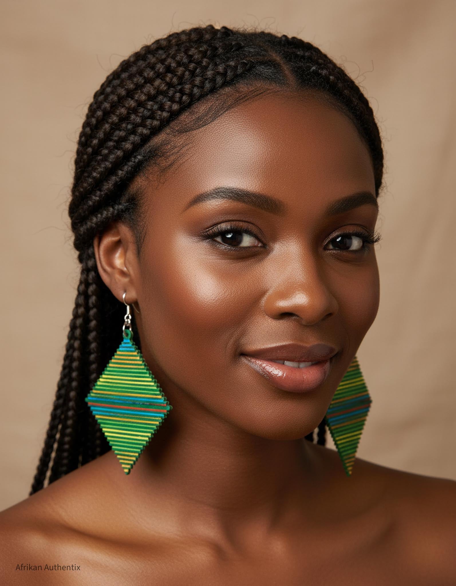 Colorful wooden earrings