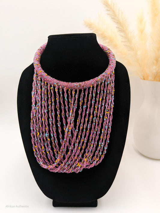 Dhakiya African beaded necklace