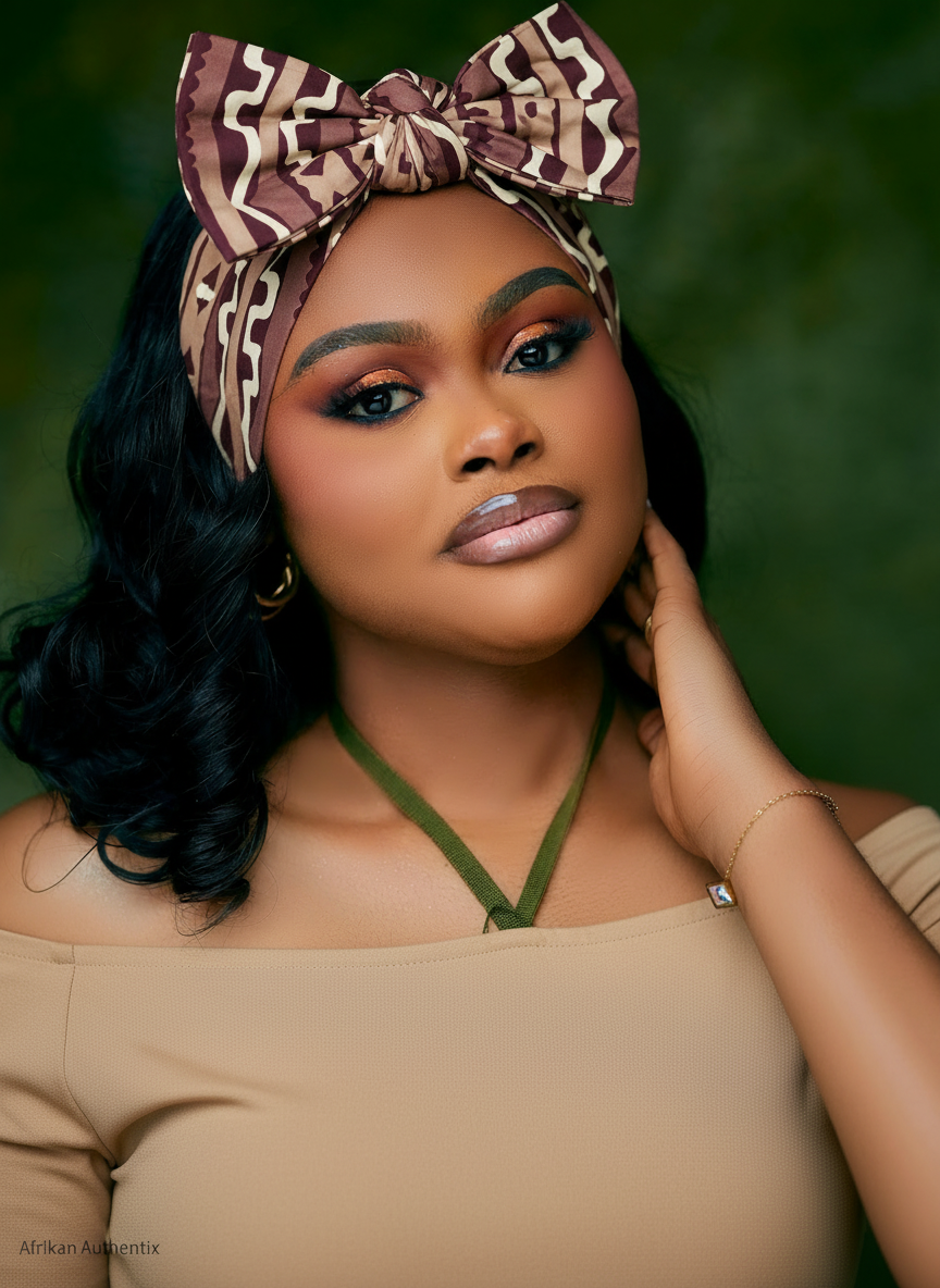 African print headwrap - brown mudcloth by Afrikan Authentix