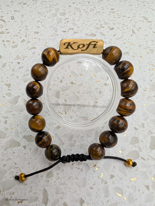 Kofi bracelet -  Male Friday Born Tiger Eye birthday bracelet