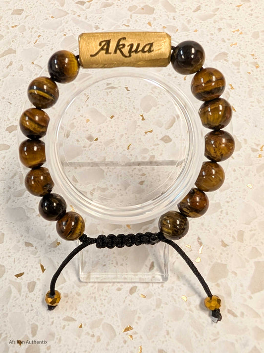 Akua bracelet -  Wednesday Born Tiger Eye birthday bracelet